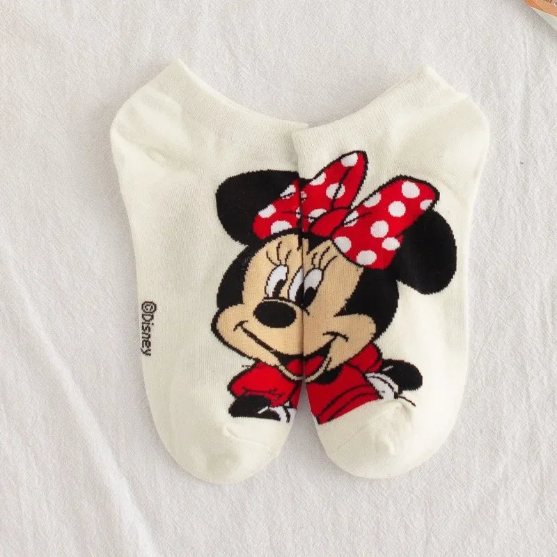 Disney Waumi Mouse Short Women's Socks Anime Donald Summer Sports Cotton Girl Women's Boat Socks Low Ankle Women's Socks
