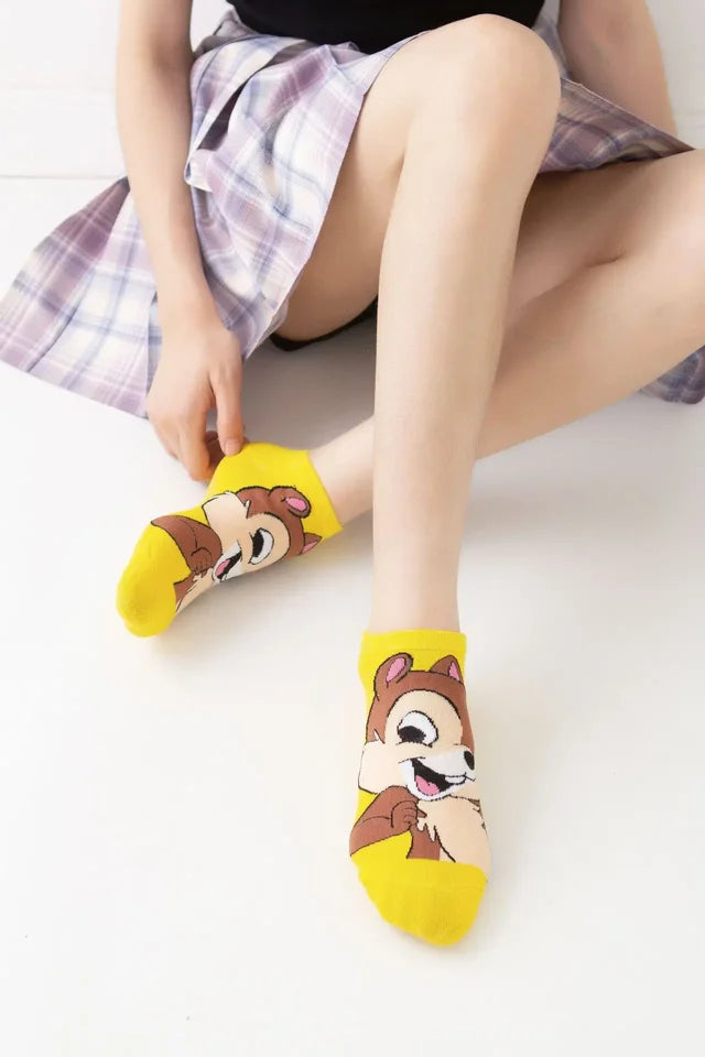 Disney Waumi Mouse Short Women's Socks Anime Donald Summer Sports Cotton Girl Women's Boat Socks Low Ankle Women's Socks