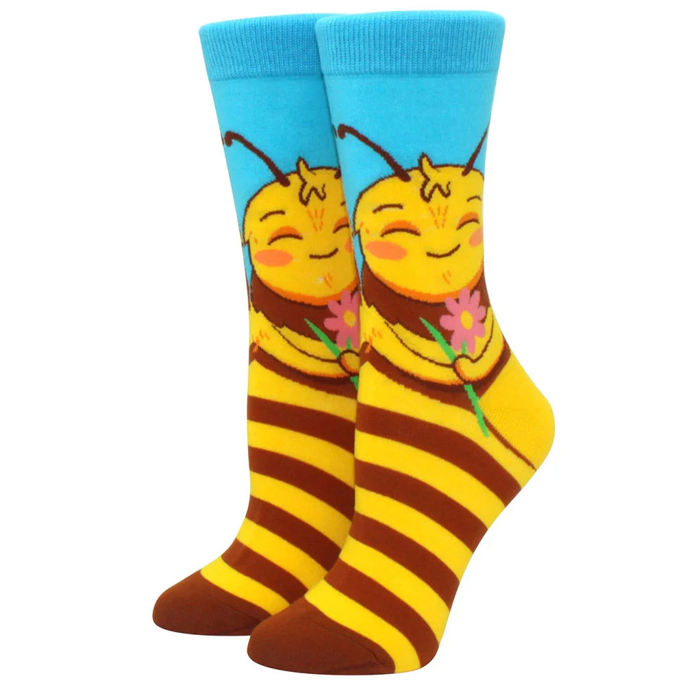 New Fashion Colorful Funny Happy Casual Women Socks Harajuku Cute Animal Cartoon Men's Socks