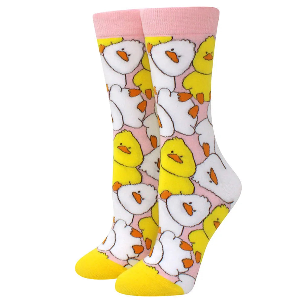 New Fashion Colorful Funny Happy Casual Women Socks Harajuku Cute Animal Cartoon Men's Socks