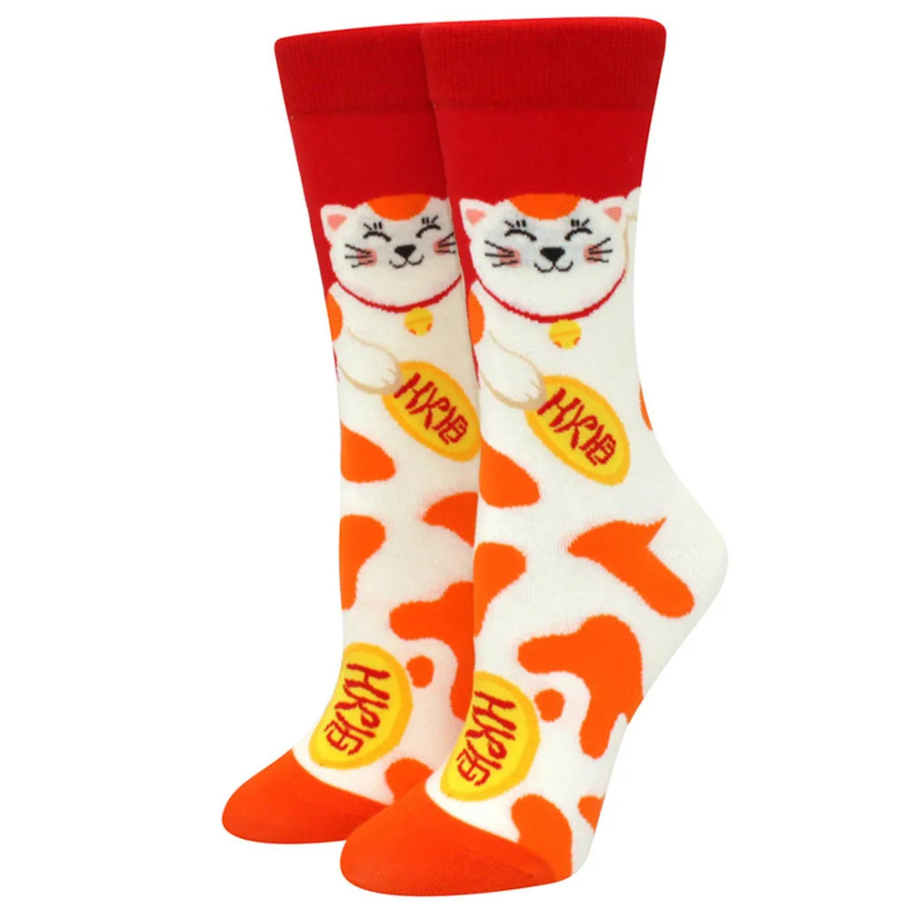 New Fashion Colorful Funny Happy Casual Women Socks Harajuku Cute Animal Cartoon Men's Socks