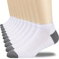 10/20/30pairs Men's Color Block Boat Socks, Fashion Breathable Comfy Low Cut Ankle Socks, Men's Socks