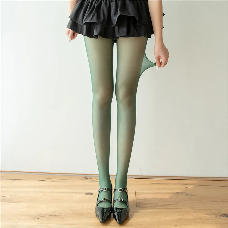 High Elastic Tights Women Fashion Candy Color Summer Spring Hosiery Female Daily Basic Fresh-Colored Pantyhose Slim Legged Socks