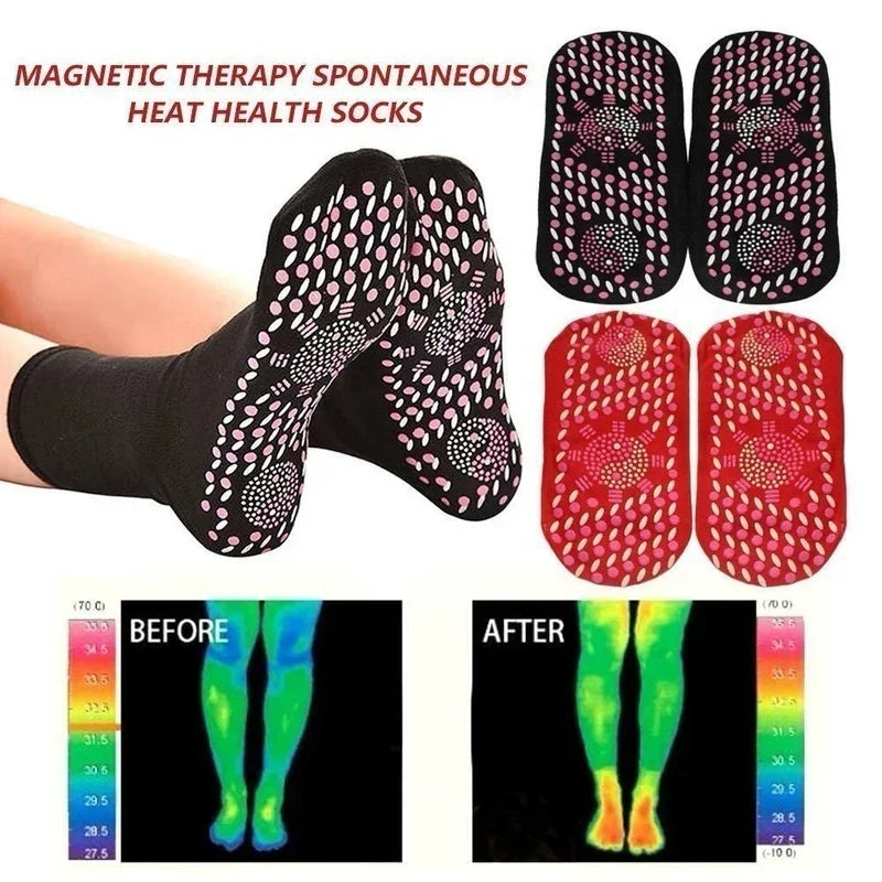 1/5pairs Tourmaline Heating Socks Winter Warm Thermal Health Care Socks Slimming Health Short Sock Magnetic Therapy Sock