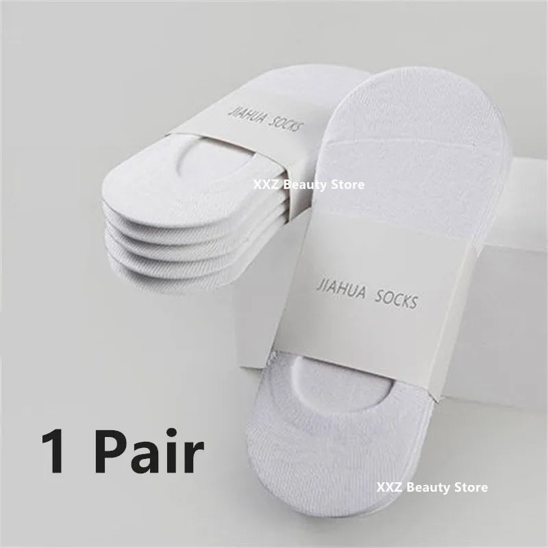 1/5/10/20 Pairs Summer Autumn Boat Socks For Men Women Non-slip Silicone Invisible Cotton Socks Male Ankle Sock Slippers