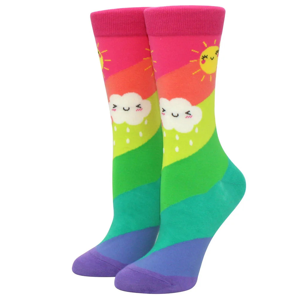 New Fashion Colorful Funny Happy Casual Women Socks Harajuku Cute Animal Cartoon Men's Socks