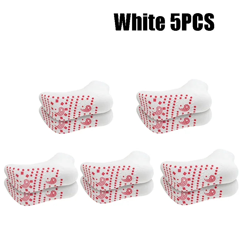 1/5pairs Tourmaline Heating Socks Winter Warm Thermal Health Care Socks Slimming Health Short Sock Magnetic Therapy Sock