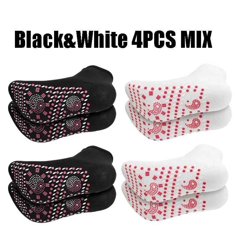 1/5pairs Tourmaline Heating Socks Winter Warm Thermal Health Care Socks Slimming Health Short Sock Magnetic Therapy Sock