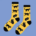 1/2 Pairs Cartoon Cat Pattern Men Cotton Mid Tube Socks Fashionable Printing Soft Comfortable Breathable Sports Leisure Socks