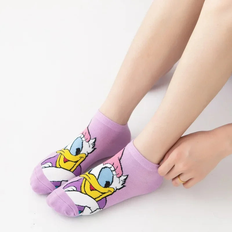 Disney Waumi Mouse Short Women's Socks Anime Donald Summer Sports Cotton Girl Women's Boat Socks Low Ankle Women's Socks