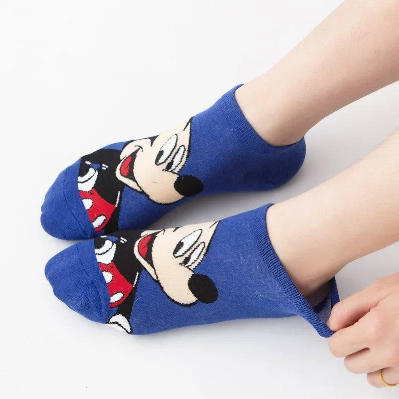 Disney Waumi Mouse Short Women's Socks Anime Donald Summer Sports Cotton Girl Women's Boat Socks Low Ankle Women's Socks