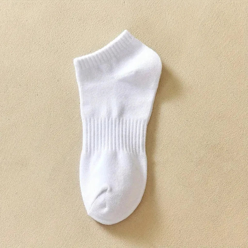 4/6 Pairs Solid Colour Socks Black White Multiple Style Soft Breathable Sports Ankle Men's Women's Summer Autumn Business Socks