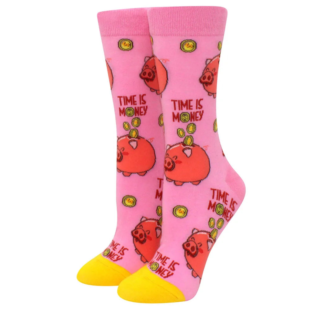 New Fashion Colorful Funny Happy Casual Women Socks Harajuku Cute Animal Cartoon Men's Socks